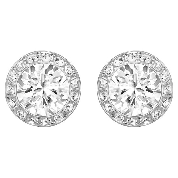 Swarovski Angelic Pierced Earrings White Rhodium Plating 1081942 W600
