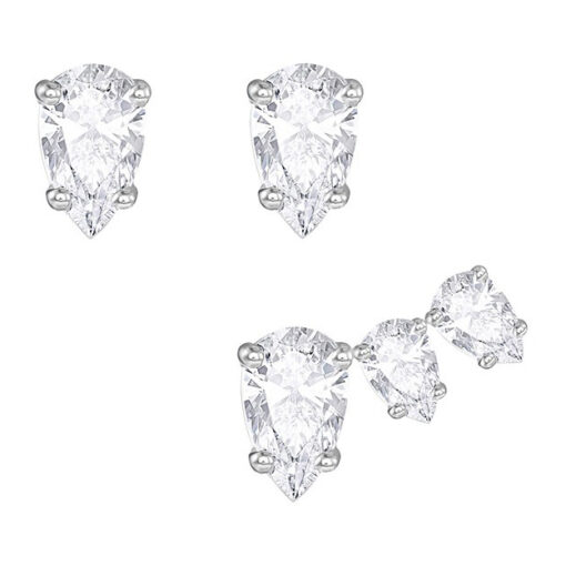 Swarovski Attract Pear Pierced Earring Set White Rhodium plating 5274076 W600