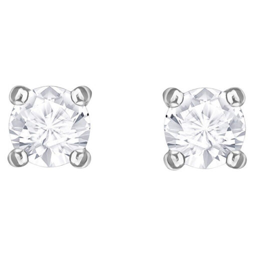 Swarovski Attract Round Pierced Earrings White Rhodium plating 5408436 W600