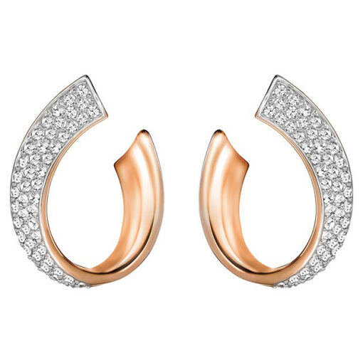 Swarovski Exist Pierced Earrings Small White Rose Gold Plating 5192261 W600