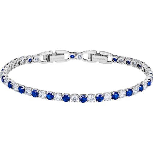 braccialetto tennis deluxe  azzurro  placcatura rodio swarovski 5506253